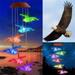 Solar Wind Chime Eagle Solar Wind Chime Outdoor Color Changing Mobile LED Solar Wind Chime Outdoor Mobile Hanging Patio Light Porch Deck Garden Decor