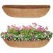Nvzi 2PCS Coco Liner Trough Coco Liner for Planters 24inch Half Moon Shape Trough Coco Coir Coconut Fiber Replacement Liner for Window Box Wall Trough Planter