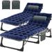 Slsy 2 Packs Folding Chaise Lounge Chair 5-Position Folding Cot Heavy Duty Patio Chaise Lounges for Outside Poolside Beach Lawn Camping