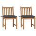 Dcenta Patio Chairs 2 pcs with Cushions Solid Teak Wood