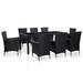 vidaXL 9 Piece Outdoor Dining Set Poly Rattan Black 45976