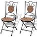 Dcenta Set of 2 Folding Dining Chairs Industrial Style Bistro Side Chairs with Ceramic Seat and Iron Frame Legs Kitchen Pub Bar Patio Garden Backyard Furniture Suit for Indoor Outdoor
