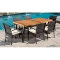 7-Pc Outdoor Dining Set in Natural Finish