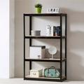 Storage Rack Shelving Unit Storage Shelf Steel Garage Utility Rack 4-Shelf Adjustable Shelves Heavy Duty Display Stand for Books Kitchenware Tools Bolt-Free Assembly 31.49 x 14.47 x 59â€� ï¼ˆBlackï¼‰