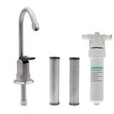Westbrass C0127-20 6 Touch-Flo Style Pure Cold Water Dispenser Faucet Kit with Under Sink In-line Filter Unit and 2-Pack Replacement Cartridges Stainless Steel
