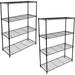 Simple Deluxe 4 Tier Shelving Unit Metal Large Storage Shelves Heavy Duty Height Utility Layer Shelf Rack Black