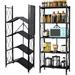 Storage Shelves 5-Shelf Foldable Metal Garage Shelving Units 28 W x 14 D x 65 H for Kitchen Bakers Closet Metal Wire Collapsible Organizer Rack Heavy Duty on Wheels (5- shelf storage)