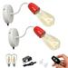 Kiven Battery Operated Wall Lamp Modern Iron Wall Sconces with Ceramic Socket 3000K/Warm White Dimmable Wall Lighting Fixtures Set of 2 Wall Mounted Lamp for Living Room Bedroom Hallway Red