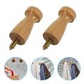 4pcs Wall Hook Wooden Creative Backpack Hanger Coat Hook Wall Mounted Hanger