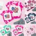 Lovskoo 2024 Mom And Daughter Matching Outfits Kids Boys Girls Short Sleeve T-Shirt Toddler Parent-Child Summer 4th of July Fashion Independence Day Mother S Day Wear Kid Pink 4-5 Years