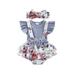 TOPGOD Baby Girl s Romper Round Neck Ruffle Sleeve Bowknot Floral Printed Patchwork Romper Headband Infant Summer Clothes
