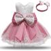 ZRBYWB Baby Girl Dresss Lace Bowknot Princess Wedding Formal Tutu Dress With Headband Set Clothes Party Wedding Prom Dresses Toddler Girl Clothes