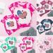 Lovskoo 2024 Mom And Daughter Matching Outfits Kids Boys Girls Short Sleeve T-Shirt Toddler Parent-Child Summer 4th of July Fashion Independence Day Mother S Day Wear Kid Hot Pink 4-5 Years