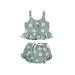 Sunisery Toddler Baby Girl Summer Clothing Floral Strap Ruffle Top and Shorts Set 2 PCS Outfits