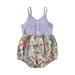 Baby Girls Summer Casual Romper Sleeveless Button Floral Print One Piece Playsuit