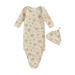 Wassery Baby Girls Nightgowns Long Sleeve Flowers Print Sleep Bag Infant Cotton Sleeping Gown Pajamas Newborn Sleepwear with Hat