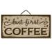 1pc Wooden Coffee Wall Art Decoration Plaque Sign - Just Coffee for Home Office Cafe Room Decor (3.94 x 7.87 Inches)