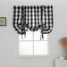 1 Piece Buffalo Check Plaid Gingham Rod Pocket Window Tie Up Shade Curtain Panel (23.6 X 63 Black)