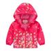 Lovskoo Baby Windbreaker Jacket Toddler Boys Windproof Jacket Cute Trendy Solid Color Hoodie Keep Warm Clothes Thick Coat Rain Coat Baby Clothes Hot Pink