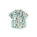 GXFC Toddler Boys Summer Casual Shirt 6M 1T 2T 3T 4T Kids Boys Short Sleeve Graphic Print Button Turn-down Collar T Shirt Tops 6M-4T