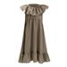 Tosmy Kids Toddler Baby Girls Clothes Spring Summer Solid Cotton Ruffle Sleeveless Princess Dress Party Dresses