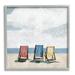 Stupell Industries Beach Chairs Coastal Cloudy Shore Coastal Painting Gray Framed Art Print Wall Art