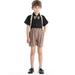 QIPOPIQ Clearance Toddler Boys Clothes Short Sleeve Button-up Boys Shirts Boys Shorts with Suspender Strap Shorts Suit Outfit Set