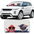 Car Sun Shade Windshield Cute Dogs Sunshade Portable Big Cute Cartoon Car Window Sun Shades Automotive Outdoor UV Rays Protector Waterproof Folding Sun Visor Cover for Baby- (59 x33 )