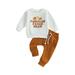 Newborn Baby Girl Boy Halloween Clothes Set Long Sleeve Pumpkin Sweatshirt Top Pant Cute Fall Winter Outfit