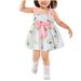 Herrnalise Toddler Baby Girl Summer Dress Sleeveless Ruffle Straps A Line Halter Floral Print Pullover bowknot Beach Dress One Piece Outfits Pleated Short Dresses(1-4Y)Pink
