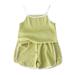 Tosmy Summer Thin Children s Sleeveless Camisole + Shorts Fashion Two Piece Set Fashion Clothing Set