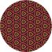 Ahgly Company Machine Washable Indoor Round Transitional Red Wine or Wine Red Area Rugs 3 Round