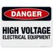 High Voltage Electrical Equipment Sign OSHA Danger Sign 24x30 Reflective Aluminum EGP
