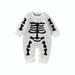 Infant Skeleton Outfit Baby Boy Girl Halloween Costume Newborn Long Sleeve Sweater Romper Bodysuit Clothes