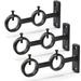 Black Curtain Rod Bracket 3 pcs Double Curtain Rod Holder Double Rod Brackets Hooks for Living Room Bedroom Curtain rods Drapery Rods