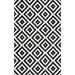 Geometric Wool Area Rug for Living Room Contemporary Modern Flooring Carpet for Bedroom Black/White