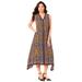 Plus Size Women's Hanky-Hem Dress by Roaman's in Multi Ornate Scarf (Size 24 W)