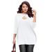 Plus Size Women's Keyhole Ultra Femme Tee by Roaman's in White (Size 18/20) Shirt