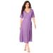 Plus Size Women's Surplice Midi Dress by Roaman's in Violet (Size 30/32)
