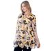 Plus Size Women's Notched V-Neck Tiered Keyhole Tunic by ellos in Multi Abstract Print (Size 14)