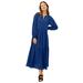 Plus Size Women's Henley Sheer Tiered Maxi Dress by ellos in Royal Cobalt (Size 22)