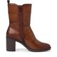 Jana Damen Stiefeletten mit Absatz aus Lederimitat Blockabsatz Weite H Mehrweite, Braun (Cognac), 38 EU