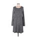 Gap Casual Dress Scoop Neck Long sleeves: Gray Marled Dresses - Women's Size Medium