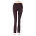 DL1961 Jeans - Mid/Reg Rise Skinny Leg Denim: Burgundy Bottoms - Women's Size 27 - Indigo Wash