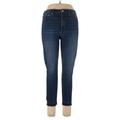 Gap Jeans - Mid/Reg Rise Skinny Leg Denim: Blue Bottoms - Women's Size 30 - Dark Wash