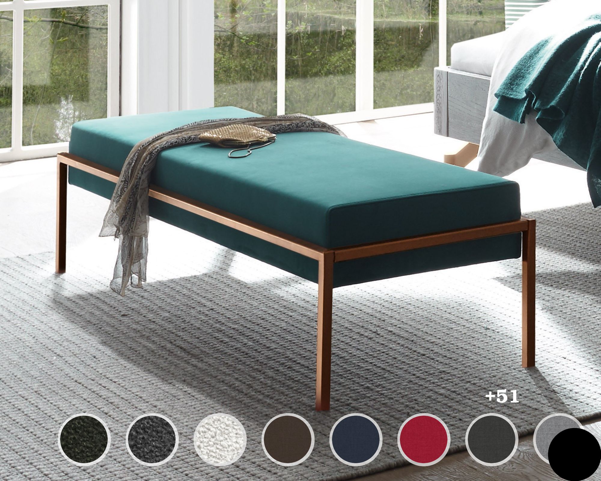 Hasena Bettbank Topa Kupfer / PK3 Capo 761 grey