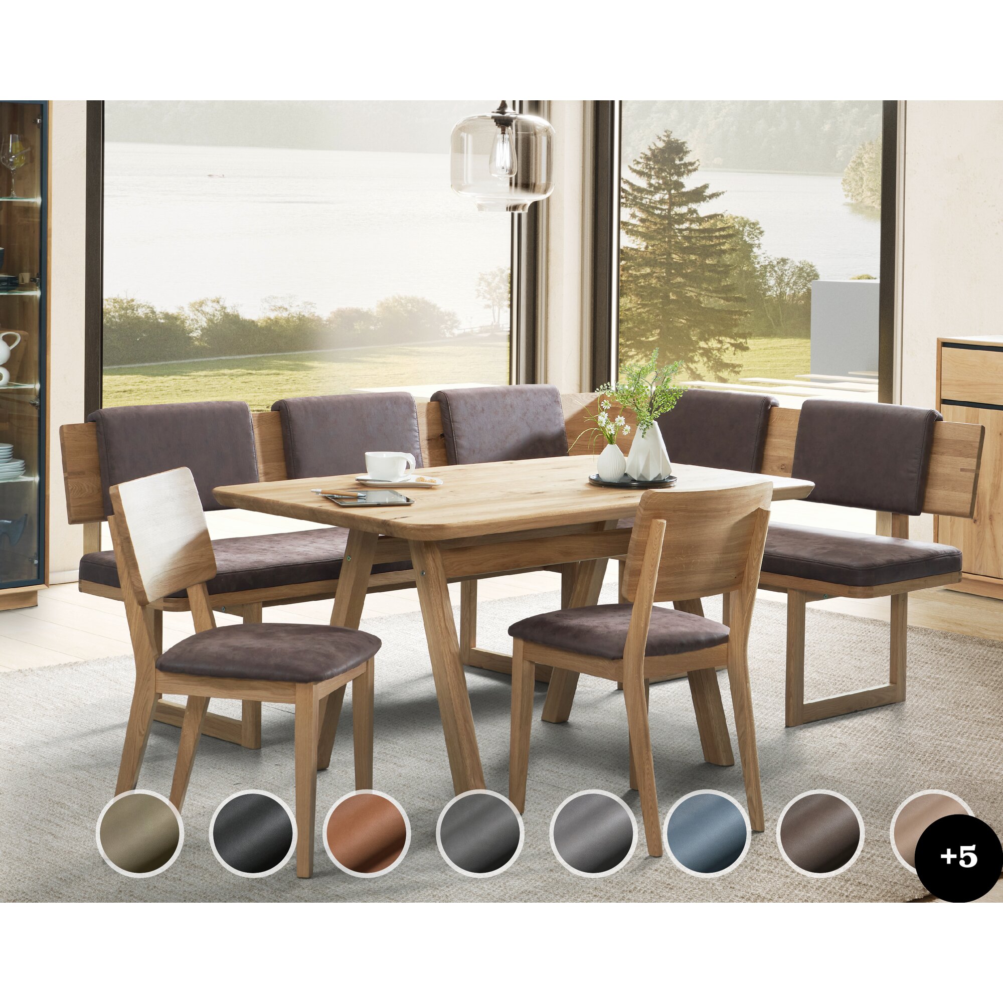 Schösswender »Deven« Eckbankgruppe I Gavin 203 dunkelbraun / Wildeiche Samtlack