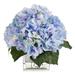 Silk Pink Hydrangea Artificial Flowers in Vase with Faux Water, Silk Flower Arrangements in Vase for Home Decor, Wedding Table