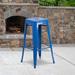 30" High Backless Metal Indoor-Outdoor Barstool with Square Seat