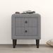 Upholstered Wooden Nightstand with 2 Drawers